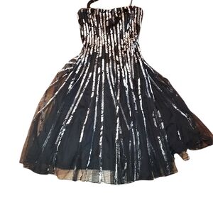 J.S. Collections black and white strapless dress Size 10